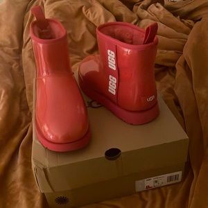 Classic mini Ugg boots, with clear covering